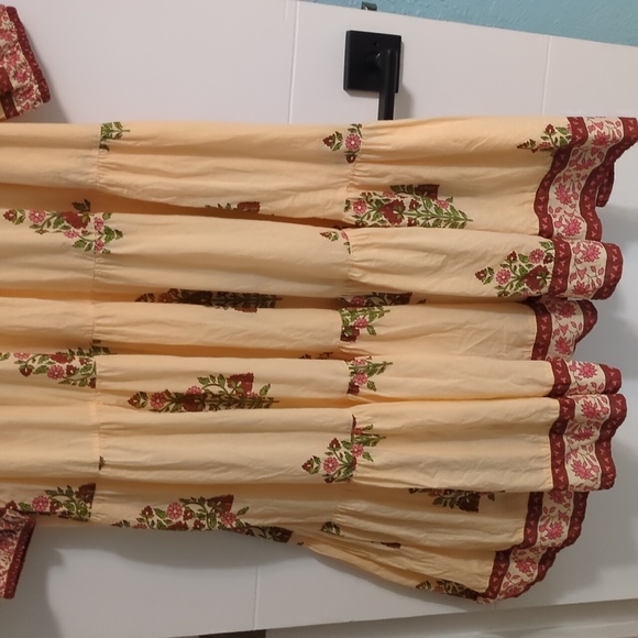 Tuckernuck Blush Chandellier Long Sleeve Floral Maxi Salty Paloma Caftan Dress L - Picture 10 of 10